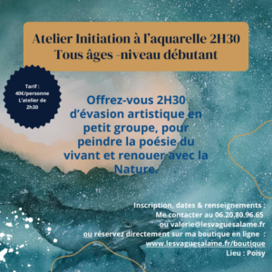 Atelier initiation à l'aquarelle 2h30 - Niveau débutant